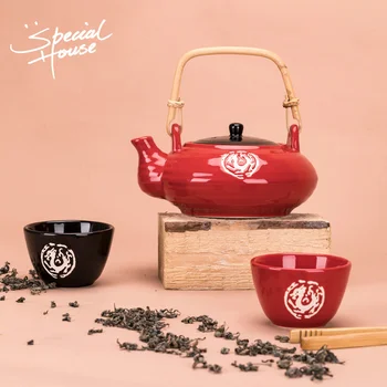 

China wind ceramic teaware set household modern Chinese kungfu teapot teacup creative simple tea pot cup drinkware