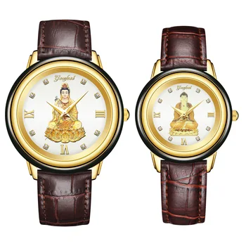 

NEW WOMEN WATCH LUXURY JADE BUDDHA STATUE QUARTZ LEATHER MEN WATCHES CREATIVE CLOCK SIMPLE 100% AUTHENTIC BUSINESS WRISTWATCH