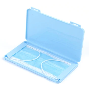 

Mini Face Mask Storage Case Face Shield Holder Portable Box Travel Organizer Double Buckle Receipt Storage Plastic Box