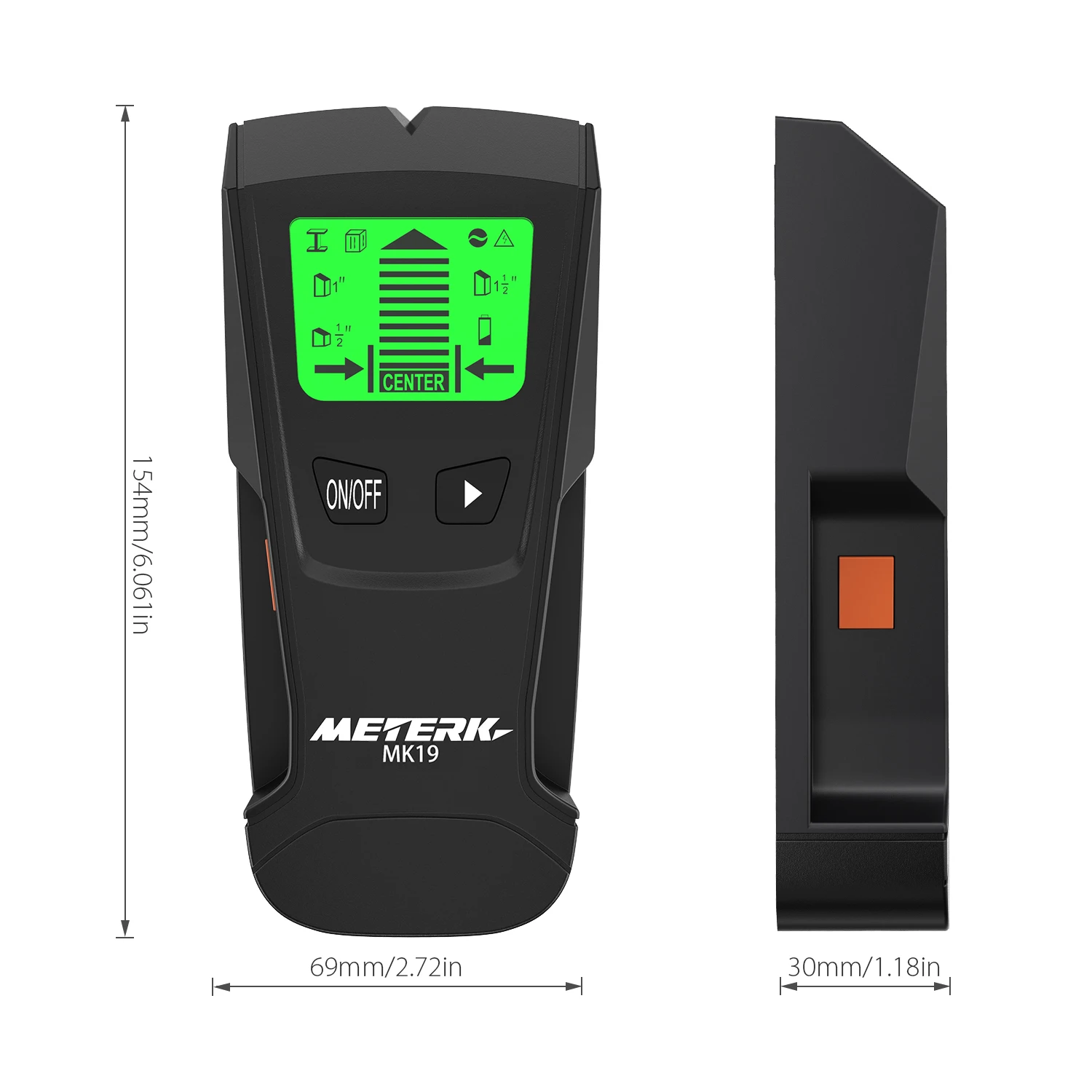 Meterk MK19 детектор металла искатель деревянные шпильки детектор переменного напряжения живого провода обнаружения стены сканер включен Предупреждение обнаружения