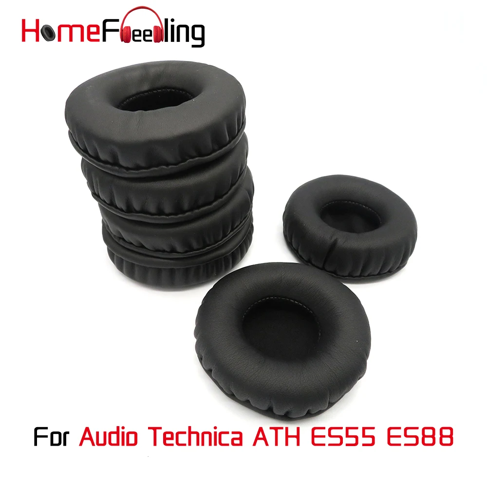 

Homefeeling Ear Pads For Audio Technica ATH-ES55 ATH-ES88 Earpads Round Universal Leahter Repalcement Parts Ear Cushions