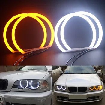 

4pcs 131MM Cotton Light Switchback Halo Ring Cotton Light LED Angel Eyes Kit For BMW E36 E38 E39 E46 Wires Harness