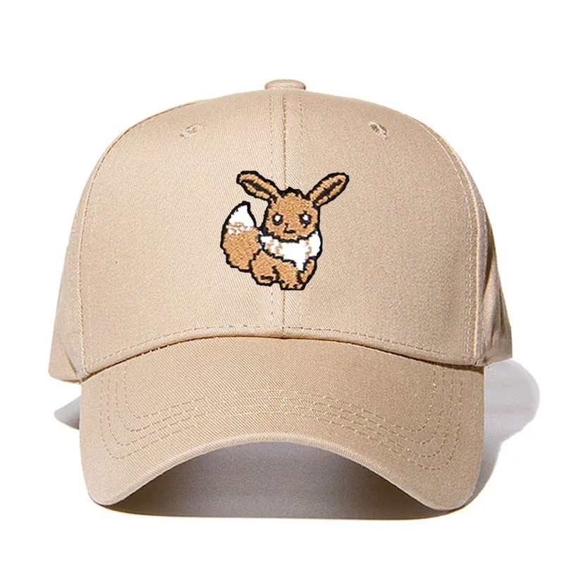 Вышивка Pixelated Pokemon Go Eevee Ash игра анимация персонажи папа шляпа хлопок Бейсболка для мужчин и женщин шляпа