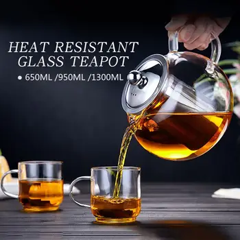 

Stainless Steel Glass-Teapot-Set-Loose-Leaf-Tea-Pot-Good-Kettles-Clear-Cup-with-Strainer-Infuser-and-Lid Glass