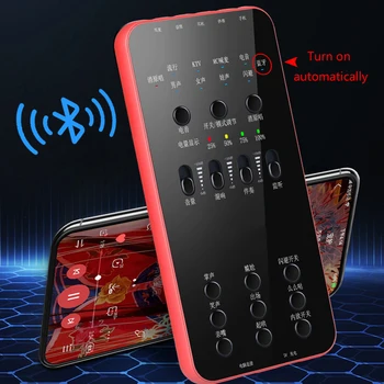 

Portable Bluetooth Audio USB Headset Microphone Computer Webcast Live Sound Card For Sound Live Broadcast For Phone Computer PC