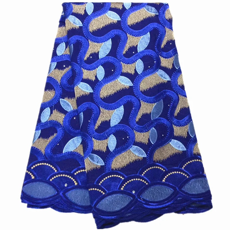 Nigerian Lace Fabric with Stones Embroidery Swiss Voile Cotton Material for Women Dress 5yards | Дом и сад