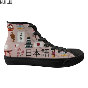 

Customized Cartoon Japanese Teacher Design Fashion Spring Girls Flats Shoes Stylish High Top Canvas Casual Kid Sneakers Child