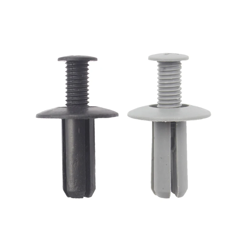 20 Pcs Grau Schwarz Kunststoff 8mm Loch Tür Niet Autos Gefüttert Abdeckung Push-Clip – Detail 1