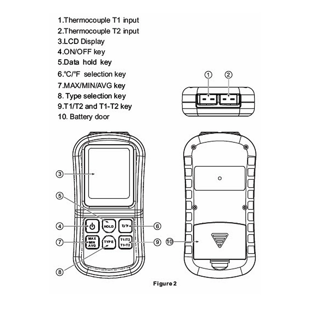 Цифровой к-Тип термометр термопары Датчик монитор метр-50 °C-300 °C