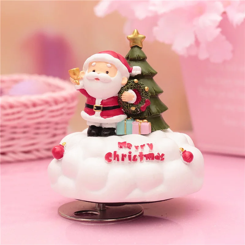 Santa Claus Милые животные Рождество музыкальная шкатулка детский подарок на день рождения Рождественское украшение Снеговик Санта Клаус музыкальные коробки для любителей девочек - Цвет: Santa Claus