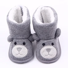 Зимние ботинки для малышей; Обувь для новорожденных с милым мультяшным медведем; Очень теплые ботиночки для маленьких мальчиков и девочек