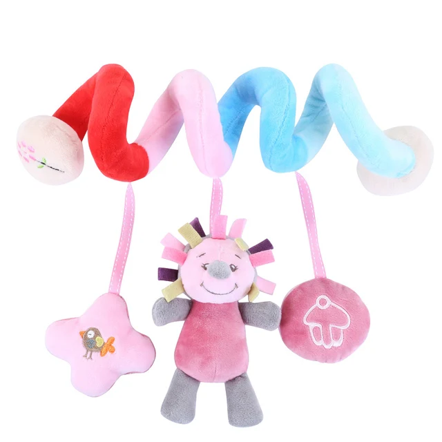 QWZ New Baby Rattles Bed Bell Stroller Hanging Dolls Educational Toys Soft Mobiles Car Seat Stroller Spiral Crib Toy For Newborn 2