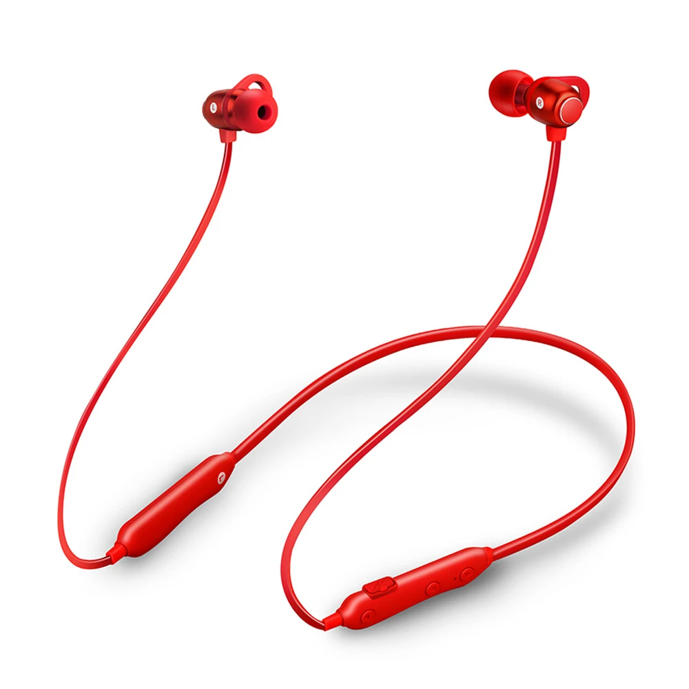 QCY S6 магнитные Bluetooth наушники с микрофоном беспроводные наушники спортивные наушники IPX4 Шейная гарнитура для телефонов и музыки - Цвет: Red