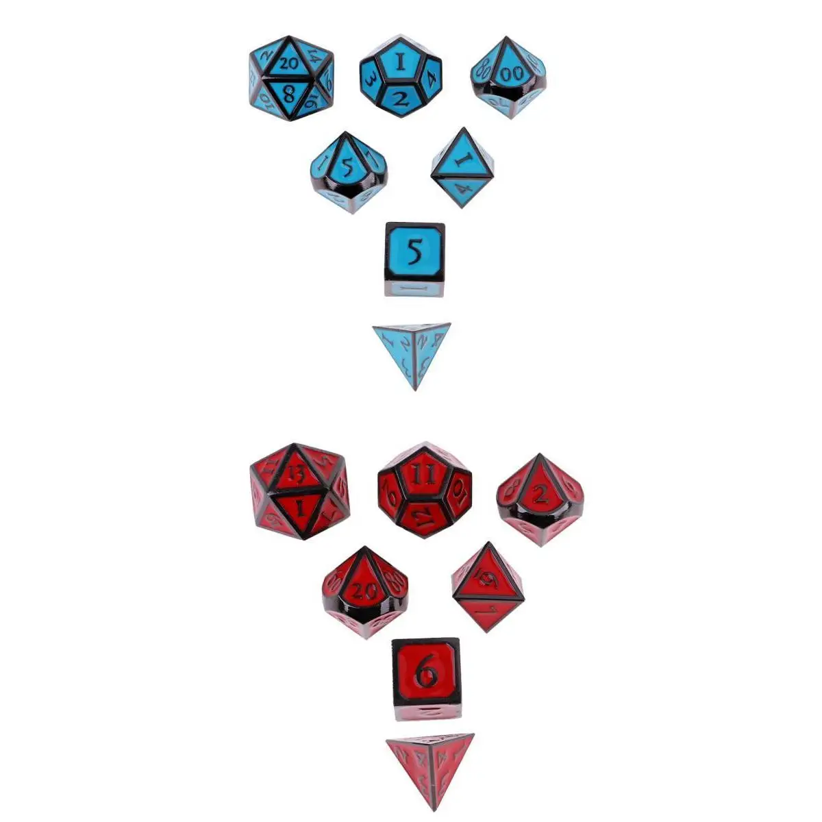 Multi sided dice set of 14 D4 D6 D8 D10 D12 D20 Dungeons D&D RPG Role play