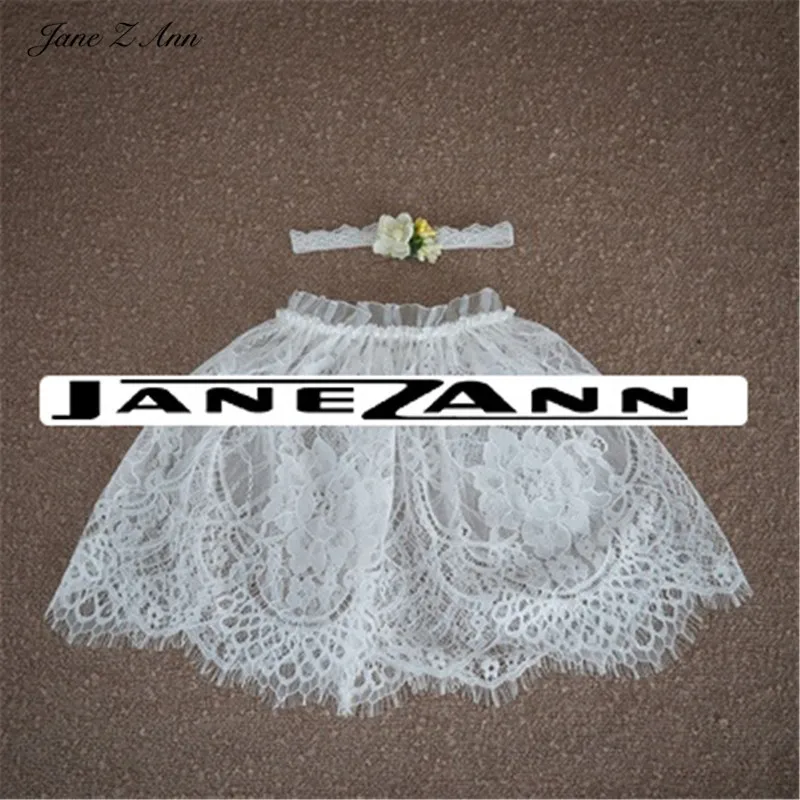 Белый Jane Z Ann/кружевная юбка для фотосъемки новорожденных; одежда в западном стиле; Европейский стиль; жилет; брюки; шляпа; одежда; реквизит - Цвет: Белый