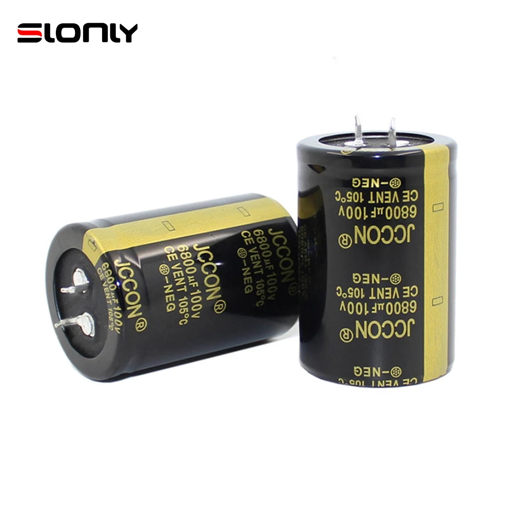 2pcs-14pcs 35x50mm 6800uF 100V JCCON Horn Black Gold Audio Amplifier Filter Aluminum Electrolytic Capacitors 2pcs 15000uf 63v 35x50mm jccon 105 ℃ new audio power amplifier power supply board horn capacitor