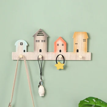 

Hat Hanger Easy Install Kitchen Organizer Door Back For Entryway Wall Mounted Wooden Holder Office Key Hook Multifunction