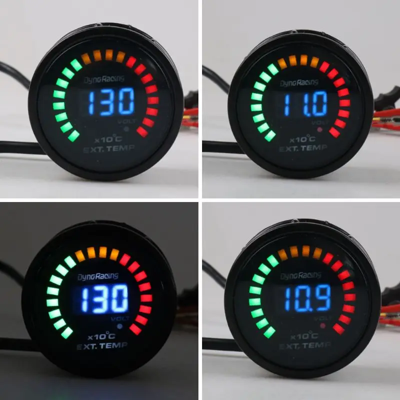 Kopen 2   52 Mm Led Digitale Uitlaatgastemperatuur Temp Gauge 12V Auto Egt Thermometer Y98E
