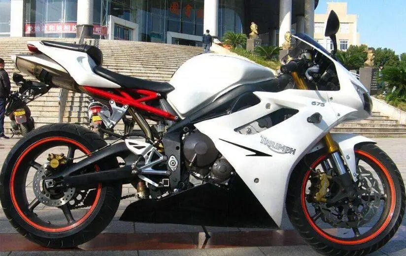 ABS литья под давлением мотоцикл обтекатели комплект подходит для Triumph Daytona 675R 675 2006 2007 2008 06 07 08 белый