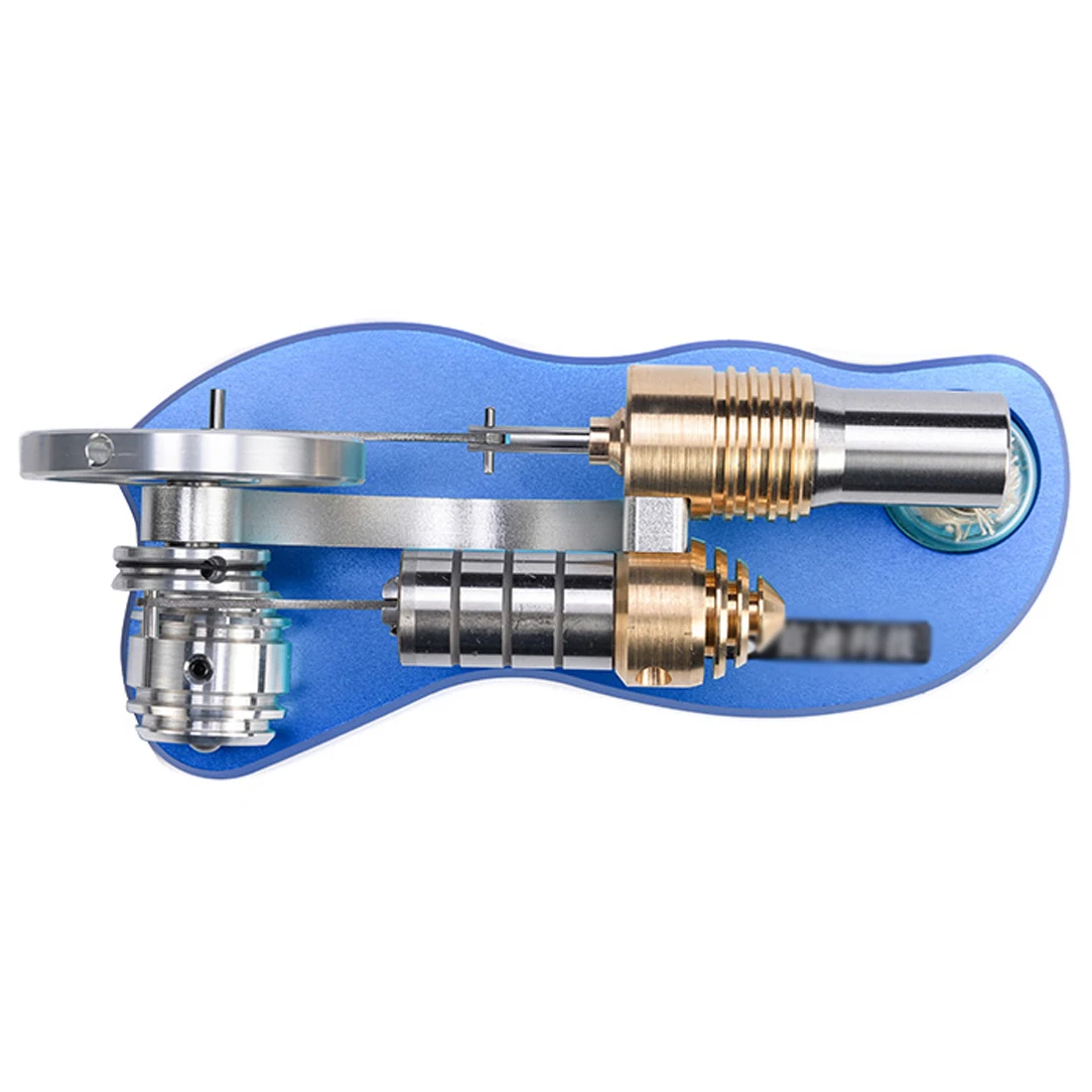 Metal Cylinder Bootable Stirling Engine Model Micro External Combustion Engine Model - Blue Baseboard
