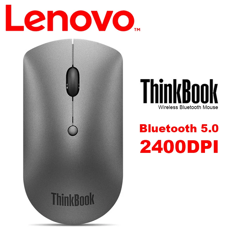 Lenovo ThinkBook Bluetooth беспроводная мышь с 2400 точек/дюйм 5 0 Бесшумная для Windows 7 8 10 ноутбук