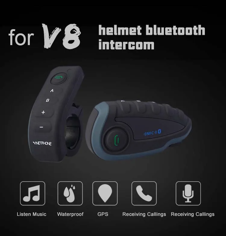 Мотоцикл Bluetooth гарнитура уоки-токи руль для Vnetphone V8 Bluetooth мотоцикл для переносного приемо-передатчика