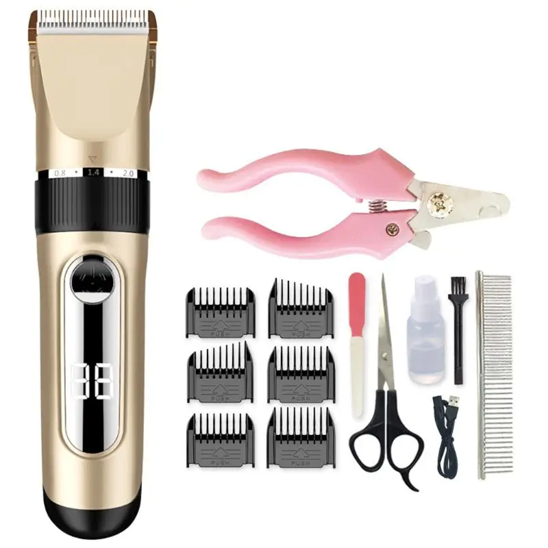 

1 Set USB Rechargeable Low Noise and Cordless Pet Grooming Tool Cats Dogs Hair Clipper Trimmer