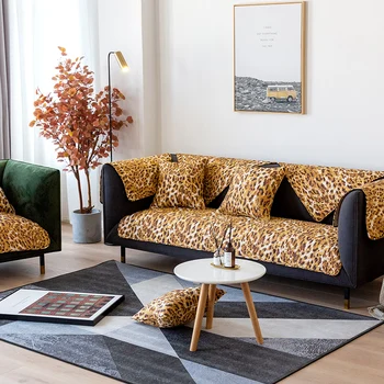 

Nordic Style Sofa Cushion Simple and Fashionable Living Room Leopard Pattern European All Season General Non Slip Cover