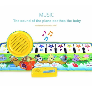 

Musical Piano Mat, Early Music Education Toy Mat Anti-Slip Foldable Mat, Musical Blanket Touch for Toddlers, Keyboard Play Mat