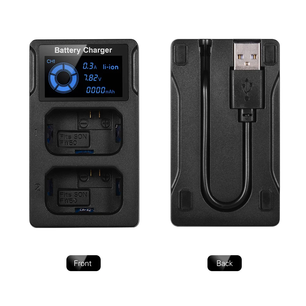 Зарядное устройство Andoer USB для быстрой камеры Nikon EN-EL14/EN-EL15/Sony FW50/NP-FZ100/Canon LP-E8/LP-E6/LP-E10