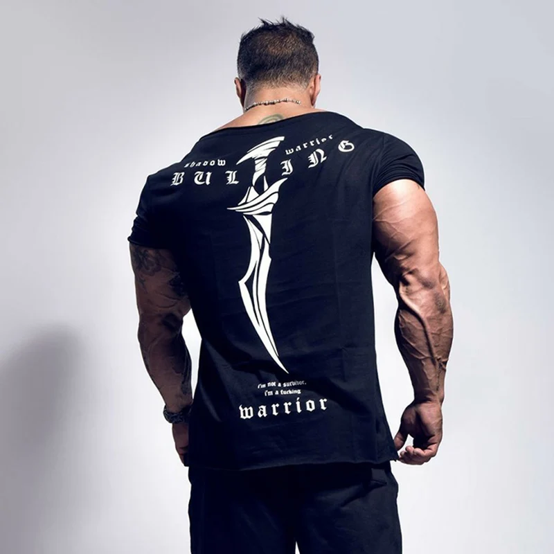 Camiseta deportiva de marca para hombre, camiseta de Fitness para