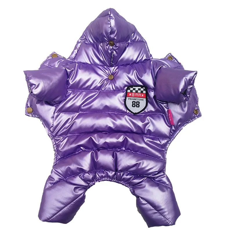 Purple Комбинезон для собак, зимняя одежда для собак, модная одежда для кошек, пальто для щенков, толстовки, одежда для чихуахуа, йоркширского питомца, куртки для маленьких собак - Цвет: Purple
