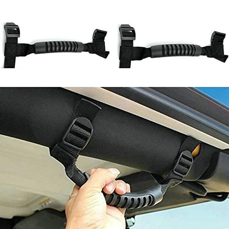 1PC Car Grab Handle For Jeep Wrangler YJ TJ JK JL JKU 1987-Grip Bar Pulling Tab Auto Interior Safety Handrail Accessories car grab handle