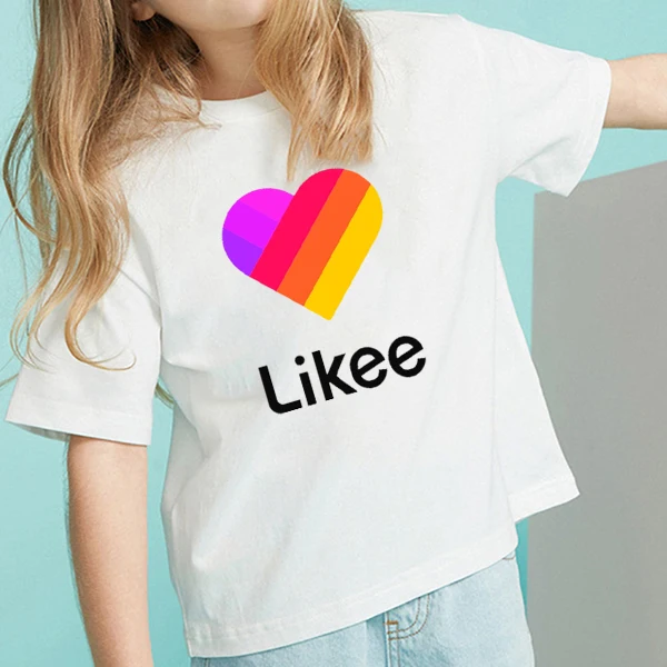Летняя популярная детская футболка Likee App 2020 Детская новые хлопковые футболки с