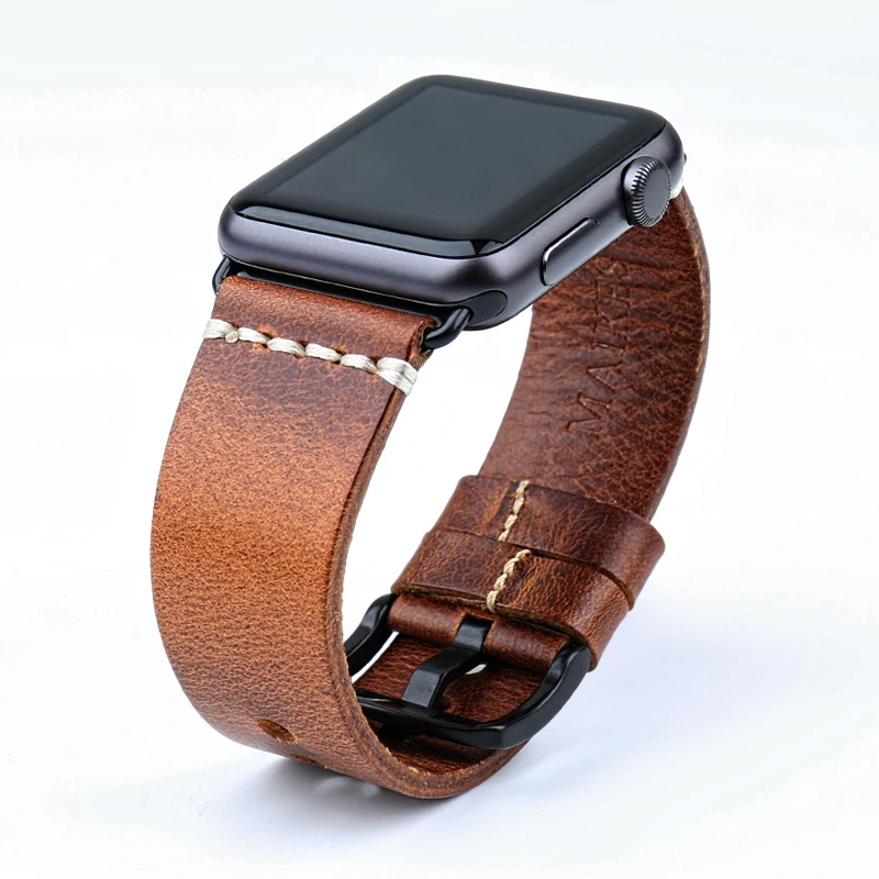 Фото Ремешок кожаный для Apple Watch Band 49 мм 44 мм 45 мм 40 мм 42 мм 41 мм 38 мм Series 8 7 6 5 4 3 №3