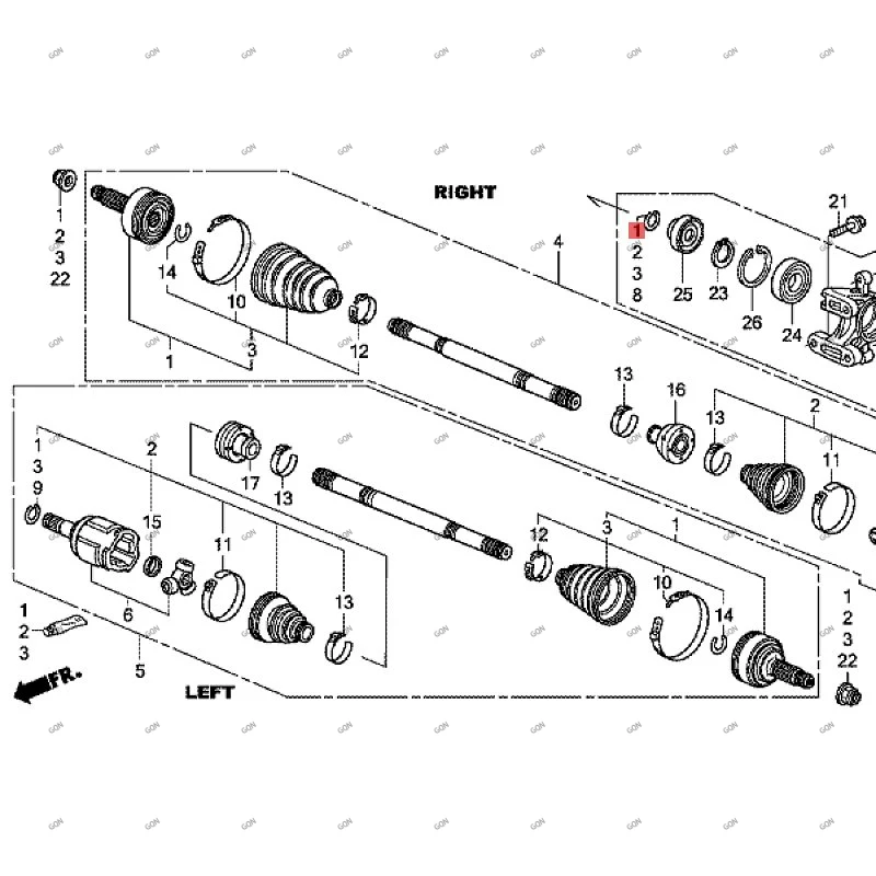 

Car Five-flower shaft constant velocity universal joint hon daa cco rd Five-flower shaft constant velocity universal joint