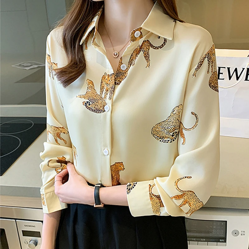 Europe America Women Blouses Ladies Shirts 2021 Spring Autumn