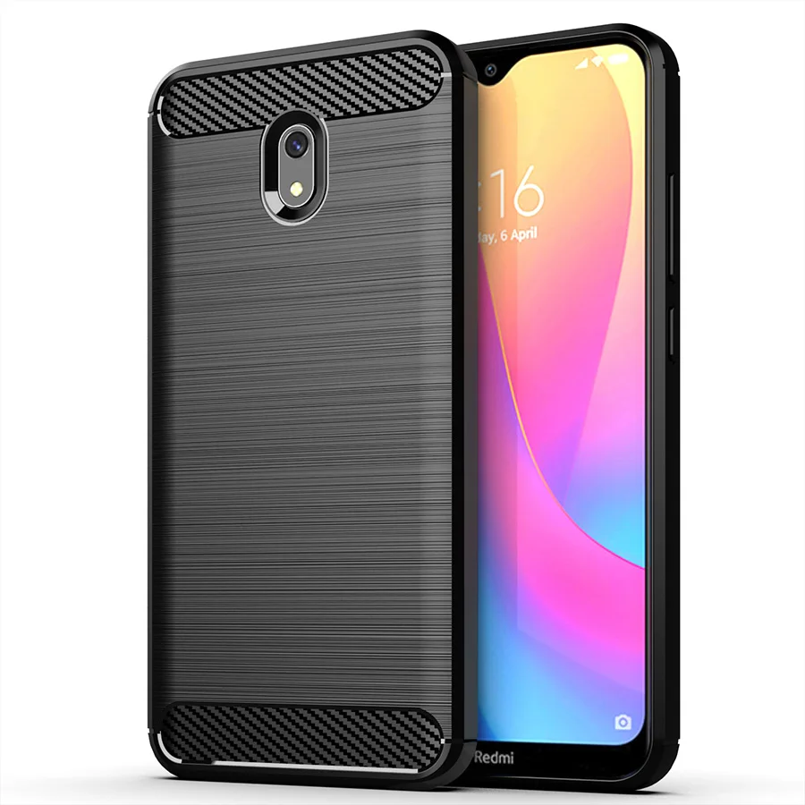 Black RIJOW чехол для Xiaomi Redmi 8 чехол Redmi 8A Углеродное Волокно ТПУ противоударный чехол для телефона роскошный чехол s Redmi8 8A глобальная версия - Цвет: Black