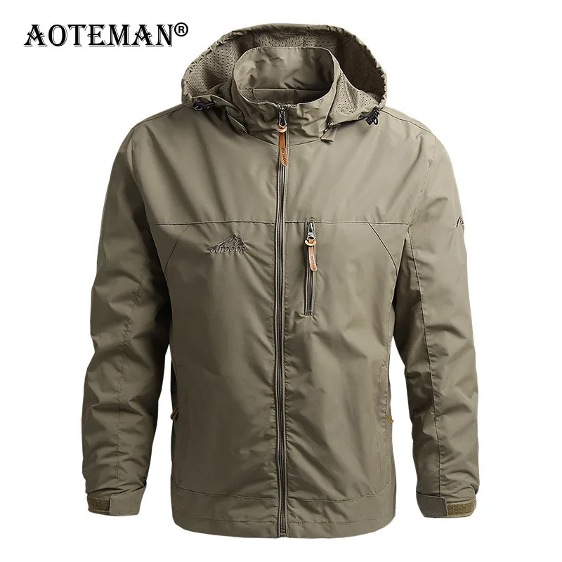 Men Waterproof Jackets Hooded Coats Male Outdoor Outwears Windbreaker Windproof Spring Autumn Jacket Fashion Clothing Coat LM090 1
