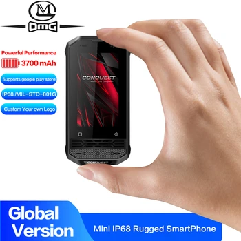 Перейти на Алиэкспресс и купить CONQUEST F2 NFC IP68 Ударопрочный мини-смартфон Android 8,1 4G сканер отпечатков пальцев прочный смартфон четырехъядерный PTT POC рация