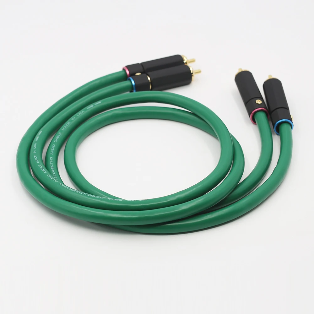 2328 Hifi Silver-plated 2RCA Cable High Quality 6N OFC HIFI RCA Male to Male Audio Cable