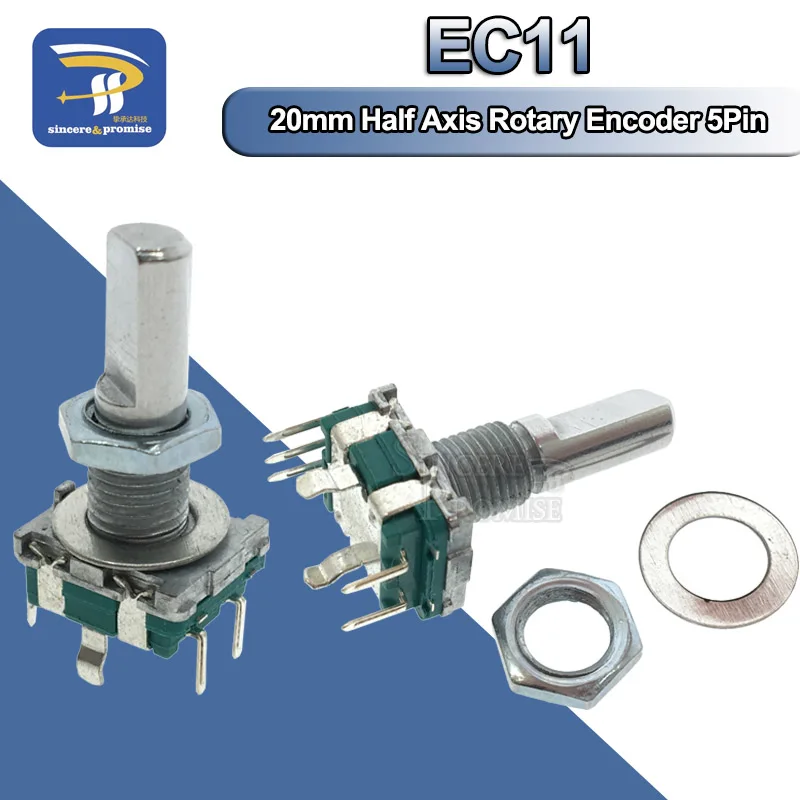 5 шт./лот полуповоротный переключатель, кодовый коммутатор/EC11/цифровой потенциометр с выключателем 5Pin длина ручки 20 мм DIY