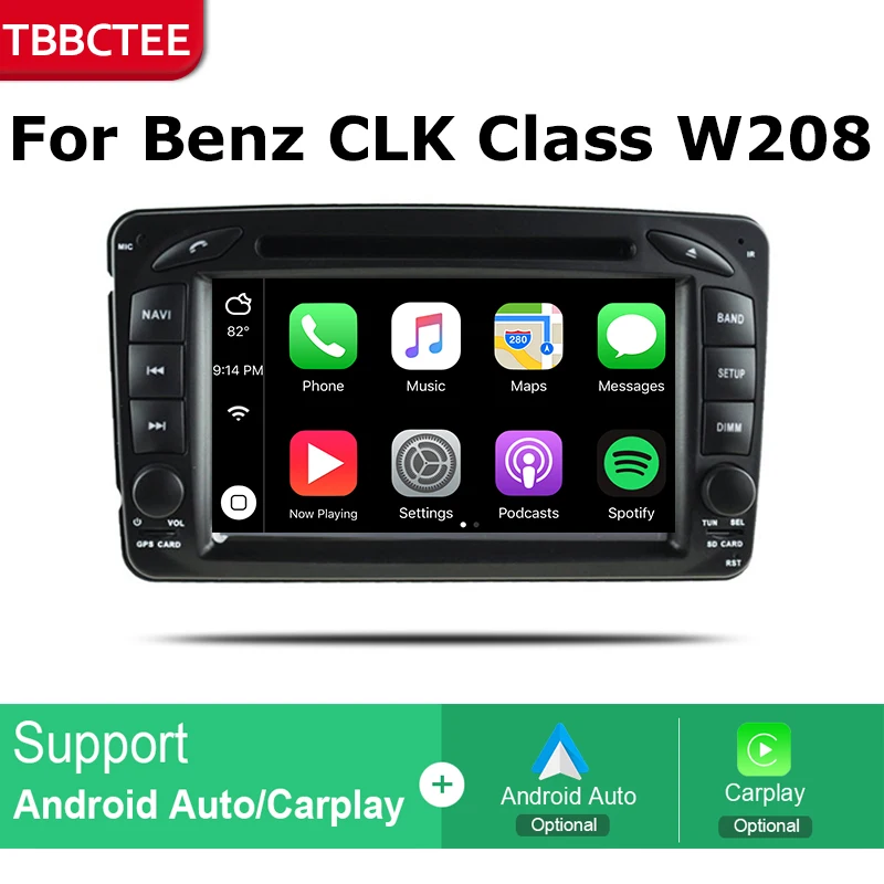 Cheap Android Car GPS Navigation For Mercedes Benz CLK Class W208 1996~2003 Car dvd player BT RDS Mlutimedia player Navi 2Din WiFi 3