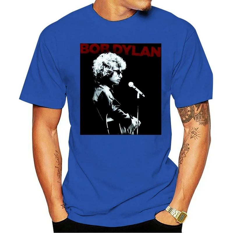 

Bob Dylan T Shirt - Dylan On Stage Red Logo 100% Official Fully Licensed Merch