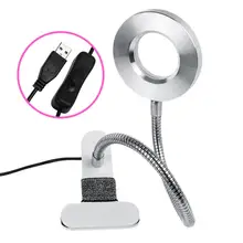 Полые круглые регулируемые татуировки лампы зажим USB светодиодный косметический макияж осветитель