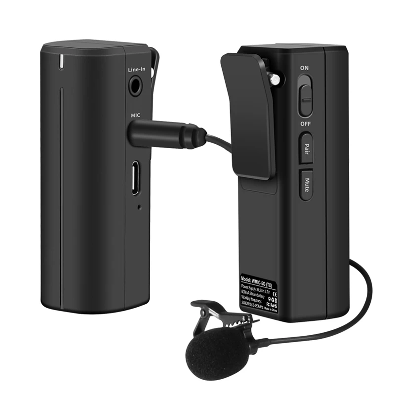 Portable 2.4GHZ Wireless Lavalier Microphone HD