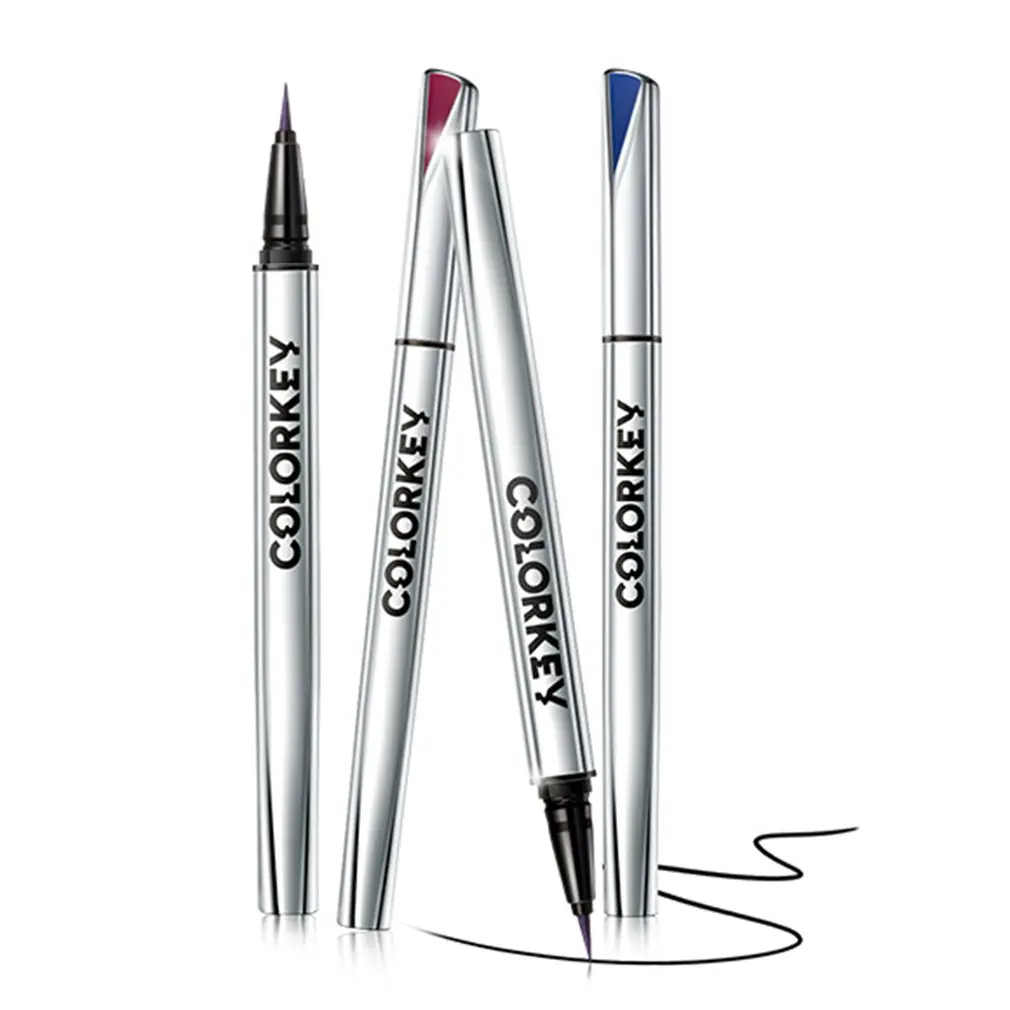 

Small Silver Tube Eyeliner Chromatic Waterproof Not Easy To Stain Lasting Novice Small Beginner Cosmetics