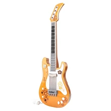 Детская гитара для девочек и мальчиков, детская игрушечная гитара, оранжевая гитара, музыкальные инструменты, подарок на день рождения, вечерние подарки для детей