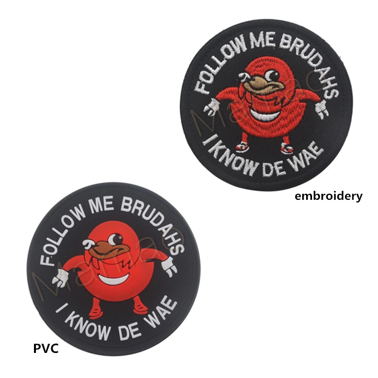 Buku Buku Jari Uganda Patch Ikuti Aku Aku Tahu De Wae Hook Loop Bordir Patch Hitam Memepvc Patch Lencana Tambalan Aliexpress