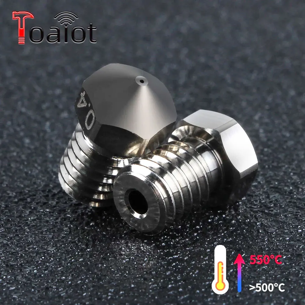 Toaiot Copper Nozzle Durable Non-stick High Performance 1.75mm Filament 0.4mm Nozzle For V6 i3 3D Printer Hotend M6 Thread